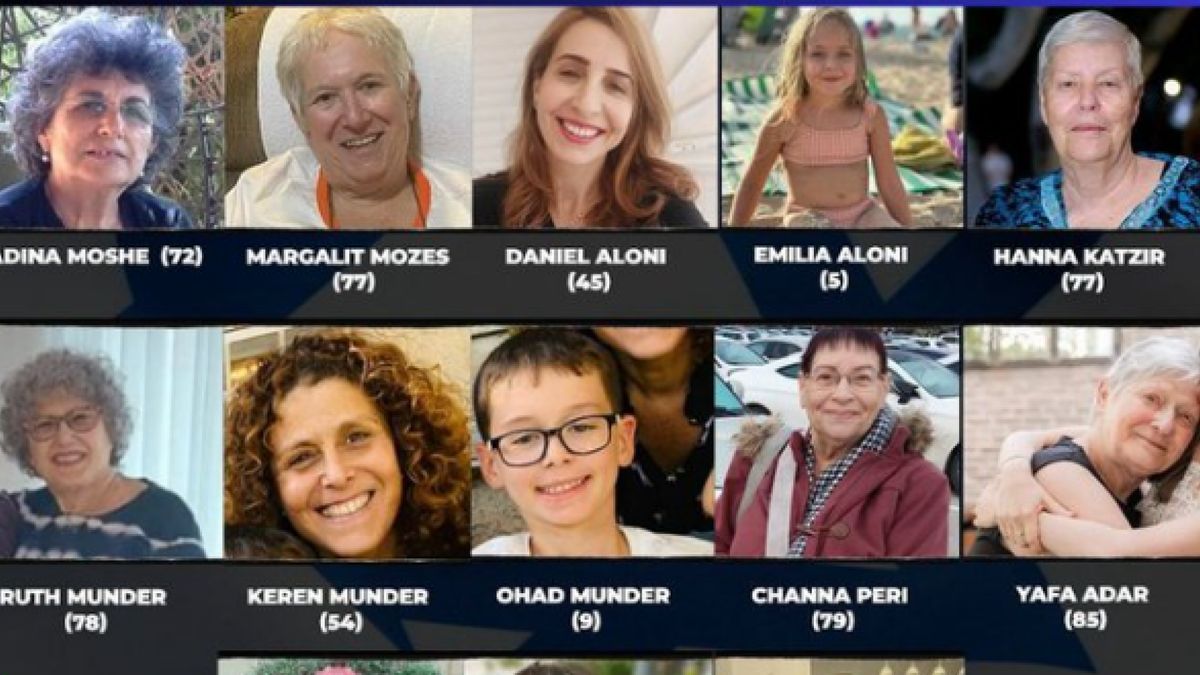 Retratos de los 13 rehenes israelíes recién liberados