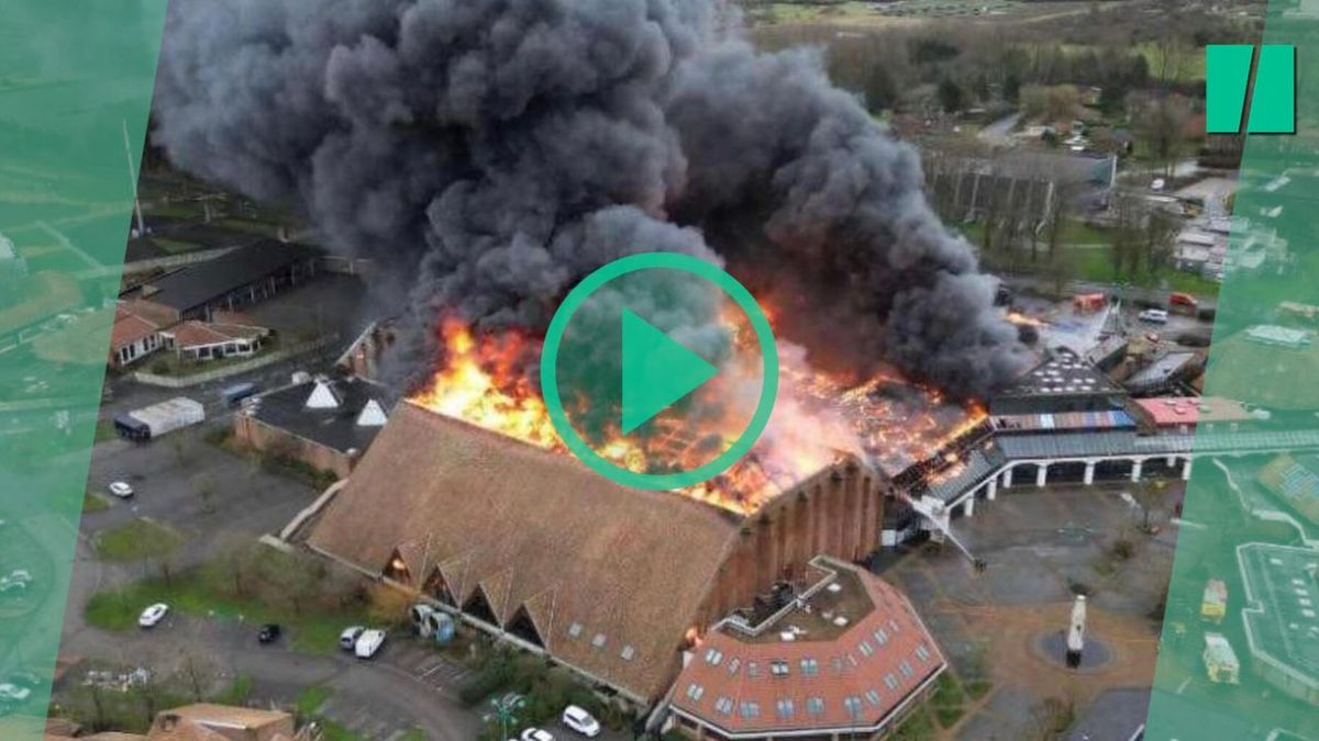 Impresionante incendio en la sala del club de baloncesto del norte de Francia