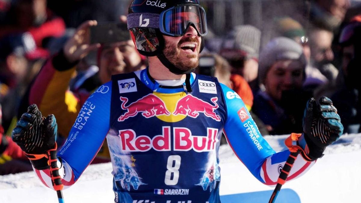Cyprien Sarrazin wins for the second time in the Kitzbühel downhill, a remarkable feat in French skiing