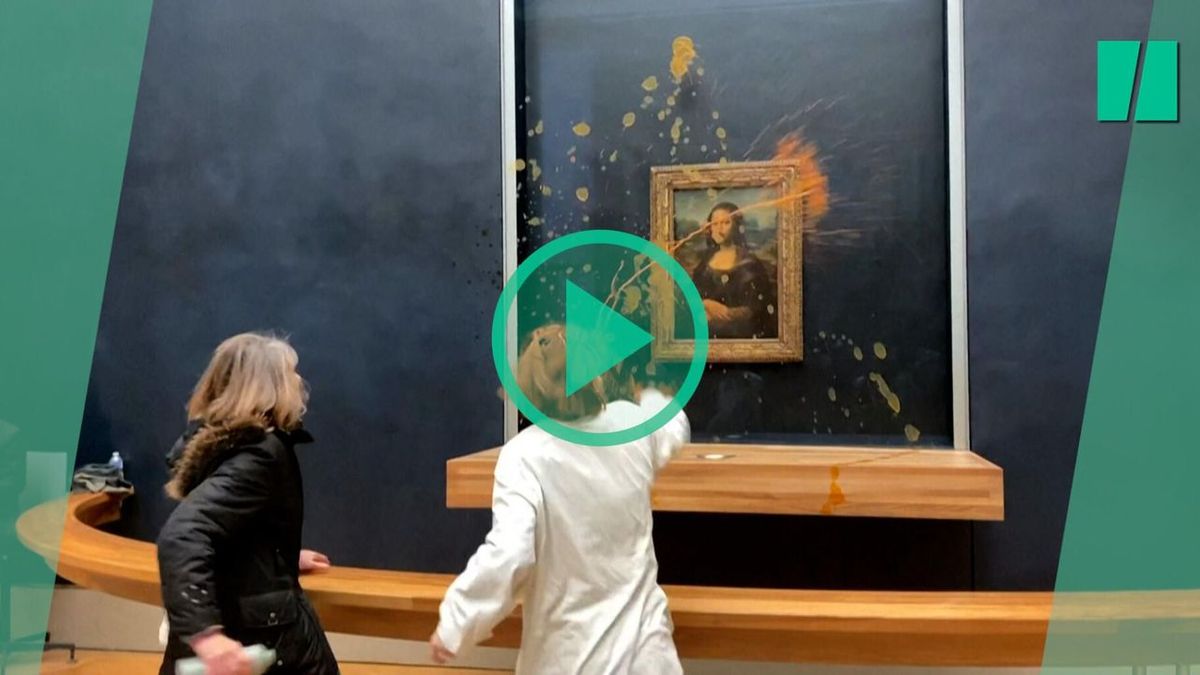 La Joconde au Louvre ciblée par des activistes écologiques qui l'ont bombardée de soupe sur son écran de protection