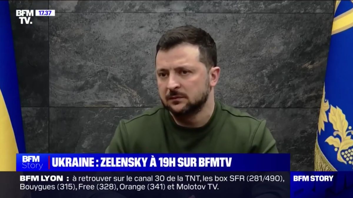 Zelensky s'adresse à Macron en français sur BFMTV concernant l'envoi de soldats français au front