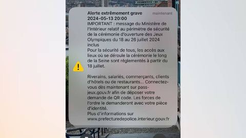 Pourquoi certains téléphones ont-ils reçu un message d'« alerte d'extrême gravité» ce lundi concernant les JO Paris 2024 ?