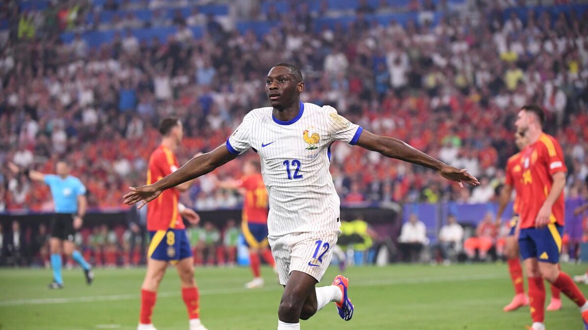 Randal Kolo Muani inscrit le premier but lors de la demi-finale de l'Euro entre l'Espagne et la France : la vidéo