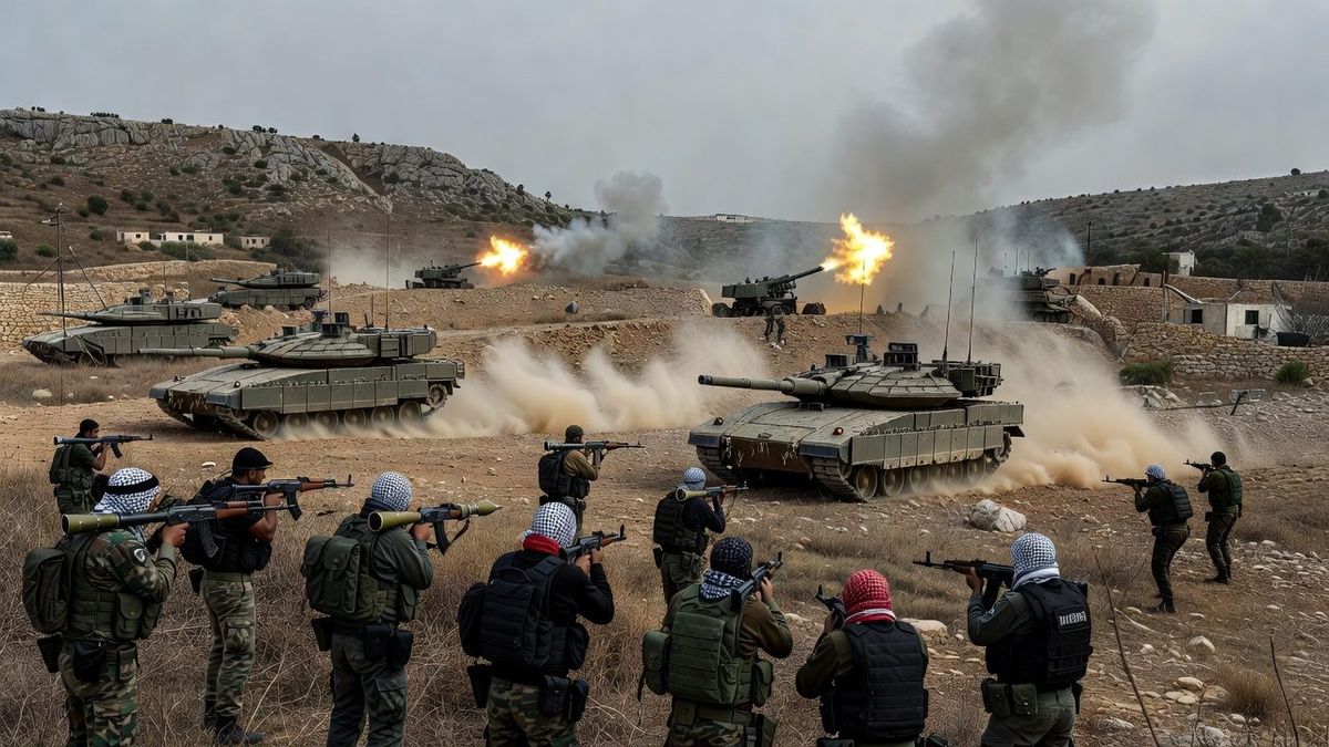 Hezbollah lanza ataques contra Israel, el ejército israelí responde en el sur del Líbano.