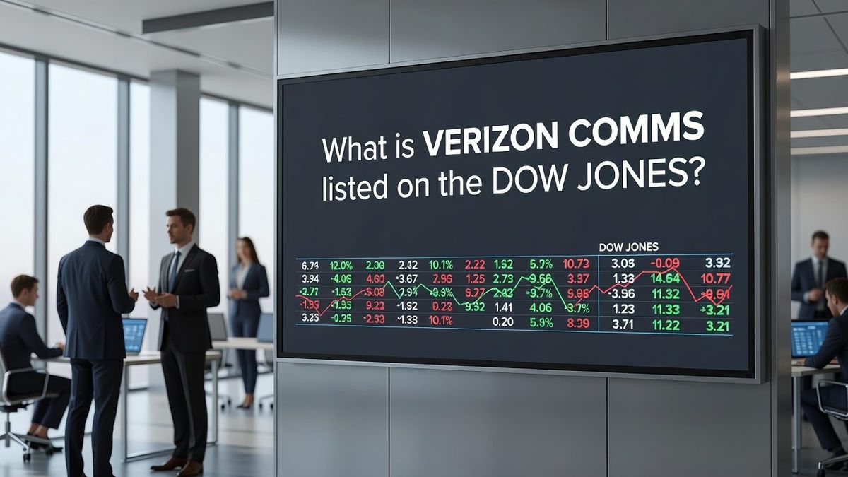 What is VERIZON COMMS listed on the DOW JONES?