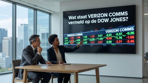 Wat staat VERIZON COMMS vermeld op de DOW JONES?