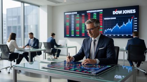 Hva er VERIZON COMMS oppført på DOW JONES?