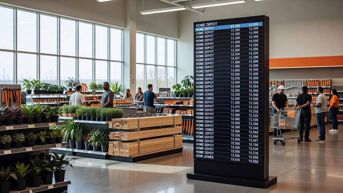 What is HOME DEPOT company listed on the DOW JONES?