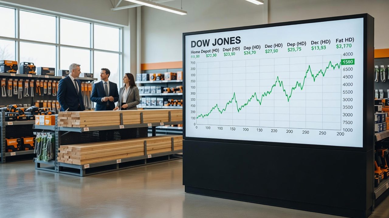 Hva er HOME DEPOT-selskapet oppført på DOW JONES?