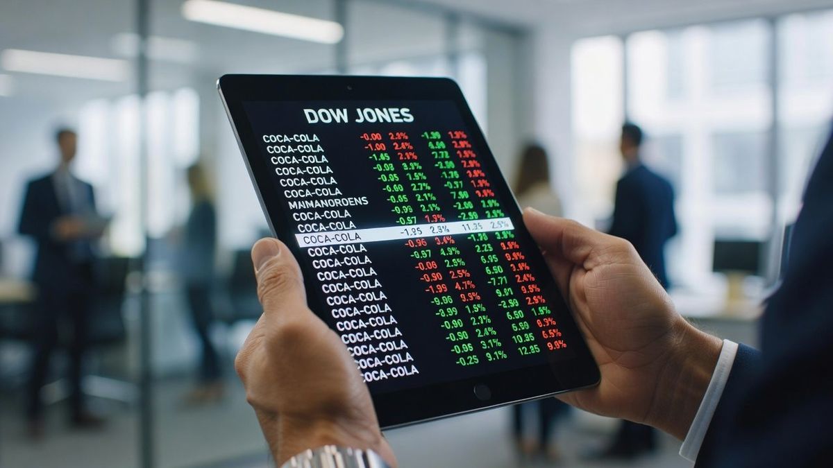 Welk COCA-COLA-bedrijf staat vermeld op de DOW JONES?