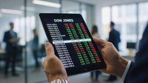Welk COCA-COLA-bedrijf staat vermeld op de DOW JONES?