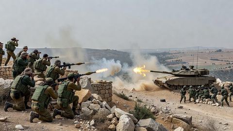 Le Hezbollah lance des attaques sur Israël, l'armée israélienne riposte dans le sud du Liban.